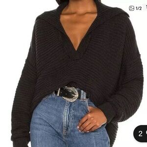Free People Marlie Sweater Black
